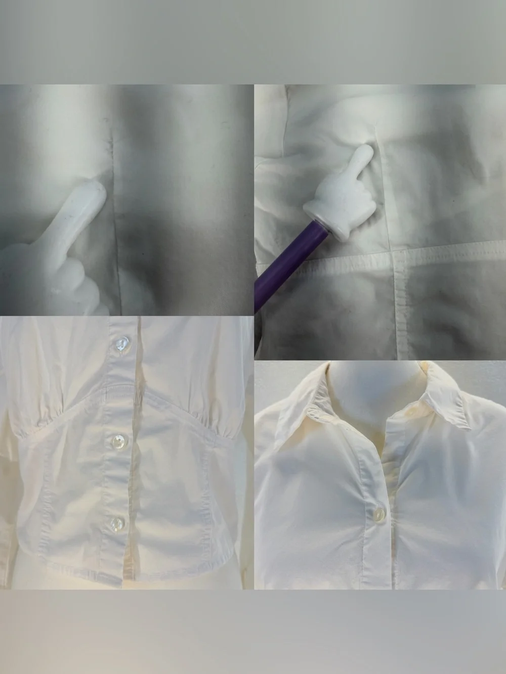 Abercrombie & Fitch White Corset Button Shirt Top Women's Medium - Picture 15 of 17